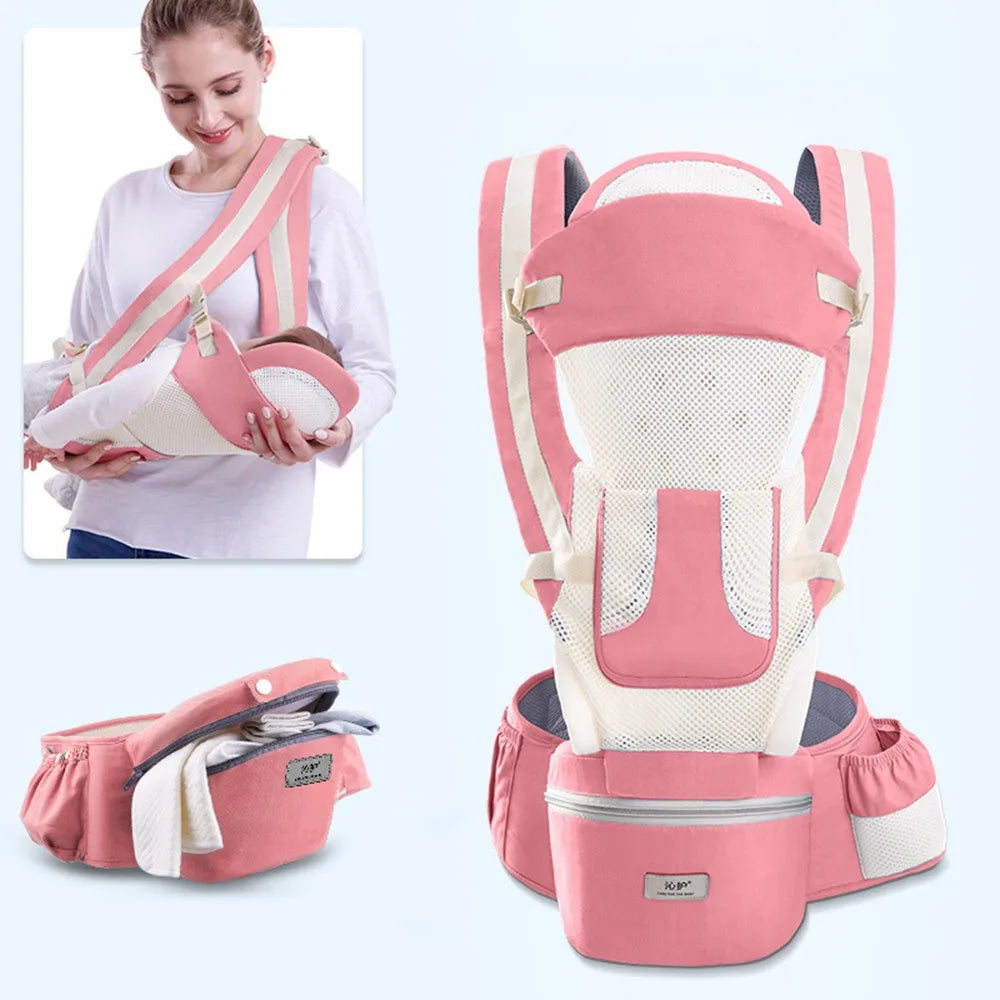 Newborn Ergonomic Baby Carrier Backpack, with Hip-seat Carrier, Front Facing, and Ergonomic Kangaroo Baby Wrap Sling.