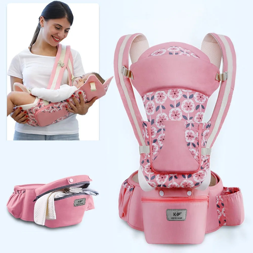 Newborn Ergonomic Baby Carrier Backpack, with Hip-seat Carrier, Front Facing, and Ergonomic Kangaroo Baby Wrap Sling.