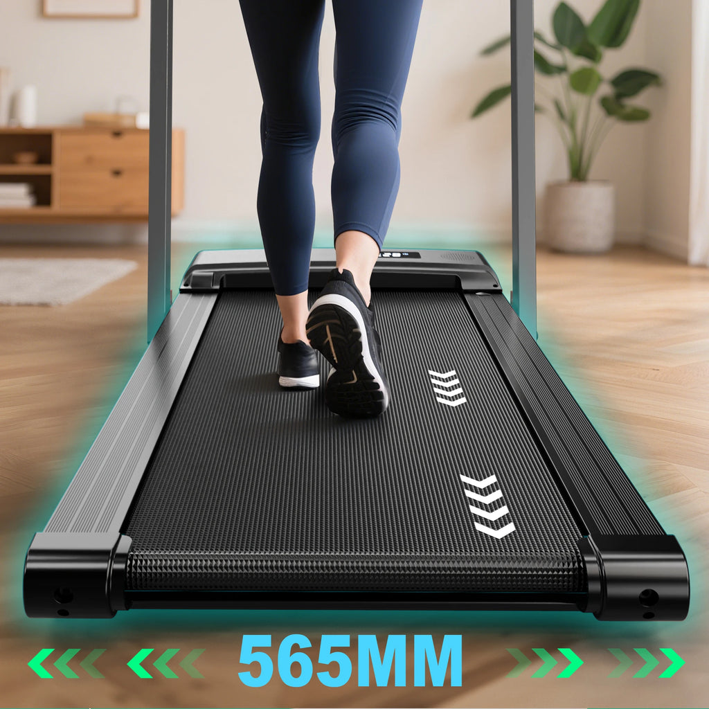 Foldable Treadmill 1-12 km/h, 3-in-1 Walking Pad with Dual LED Display, 12 Programmes and Remote Control.