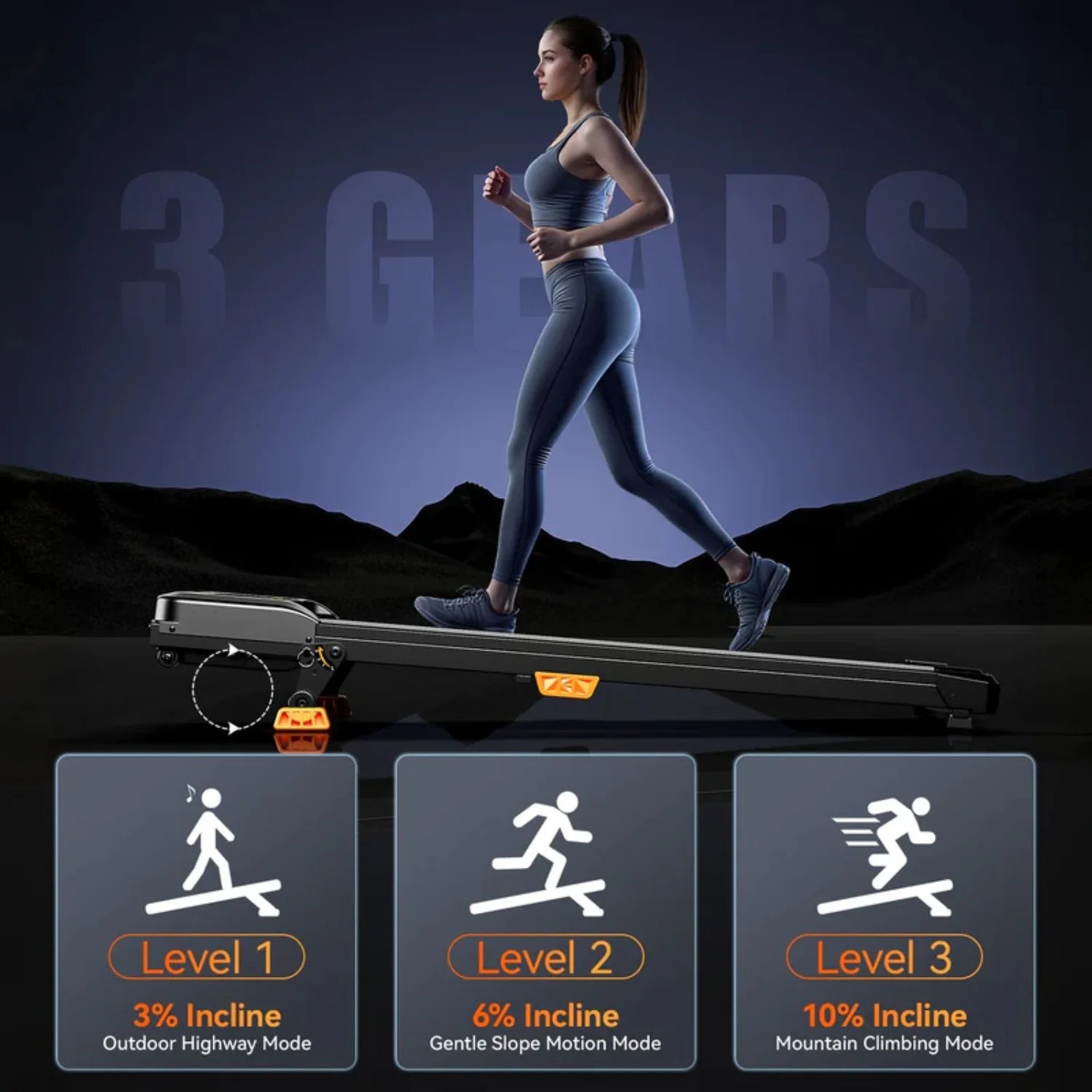 Portable Incline Walking Pad - 330lb Capacity, 2.5HP Treadmill with LED Display & Remote Control.