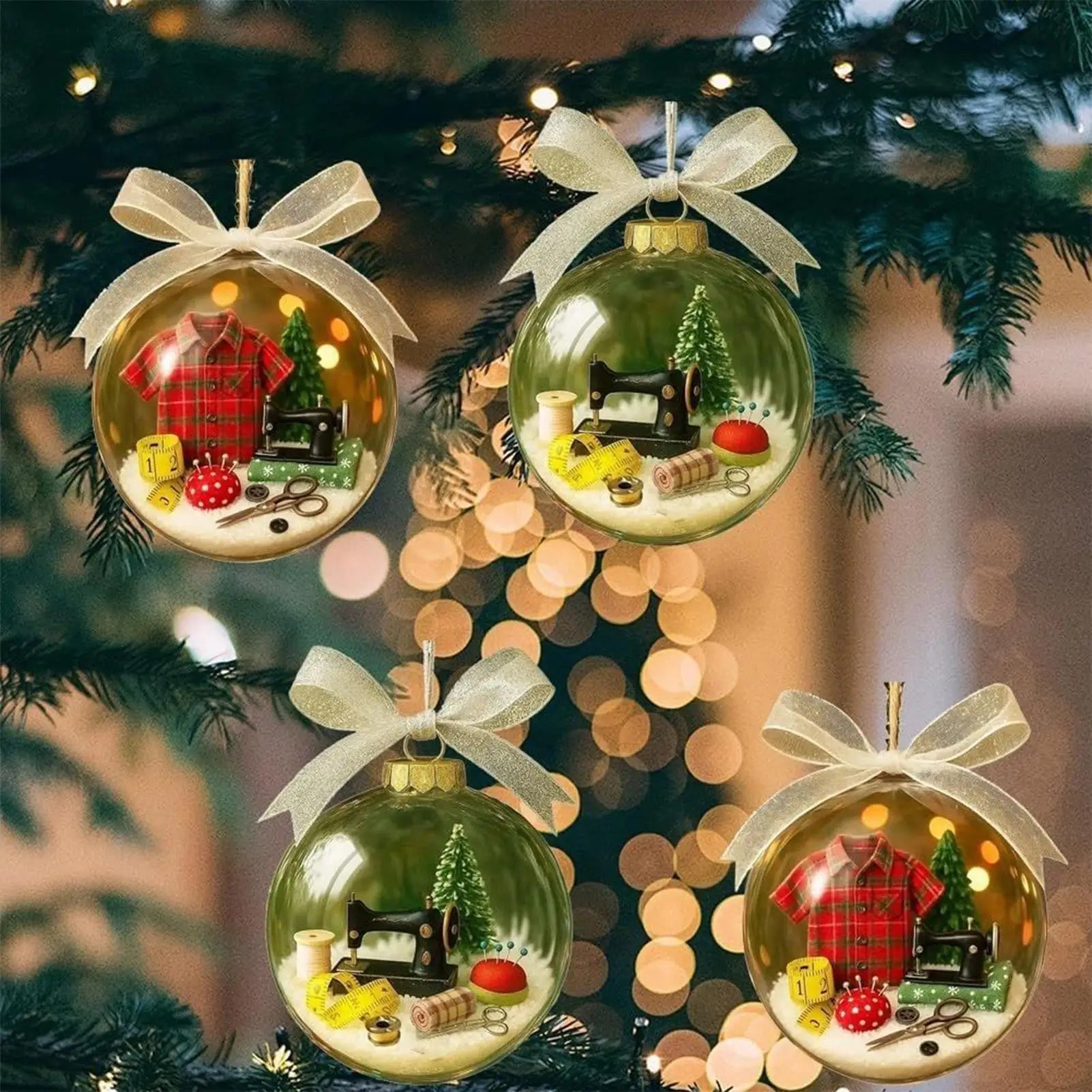Christmas Snow Globe Tree Ornament.