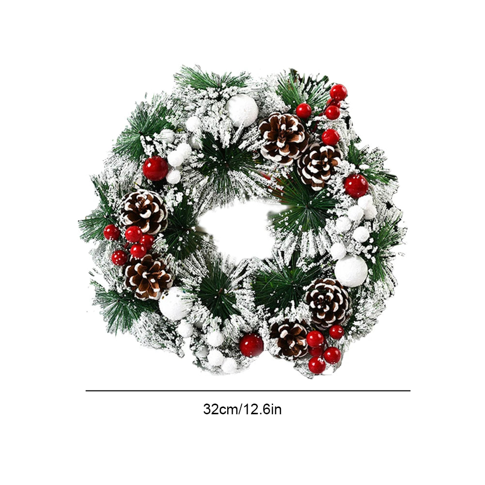 Red Christmas Wreath, PVC, Artificial Greenery.