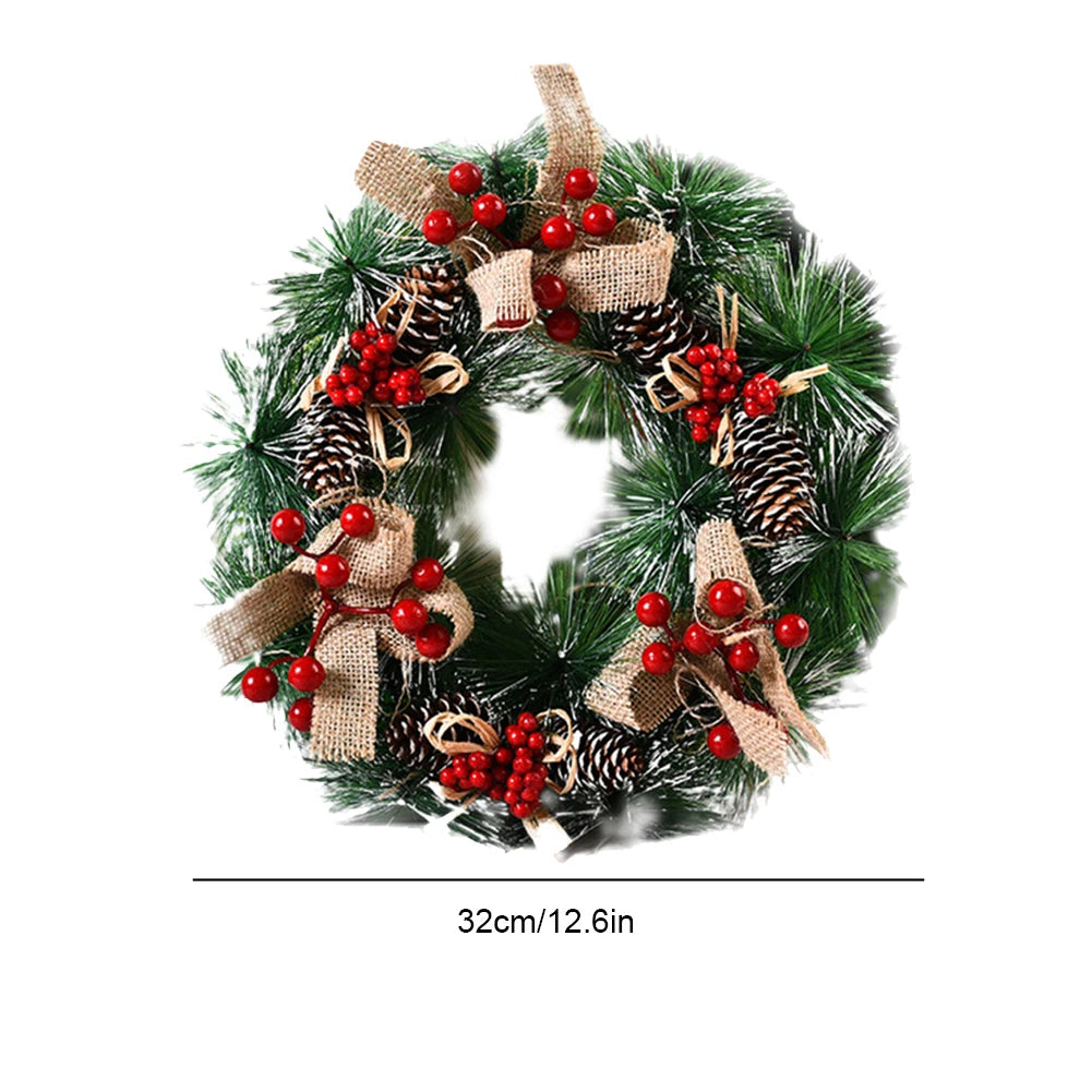 Red Christmas Wreath, PVC, Artificial Greenery.