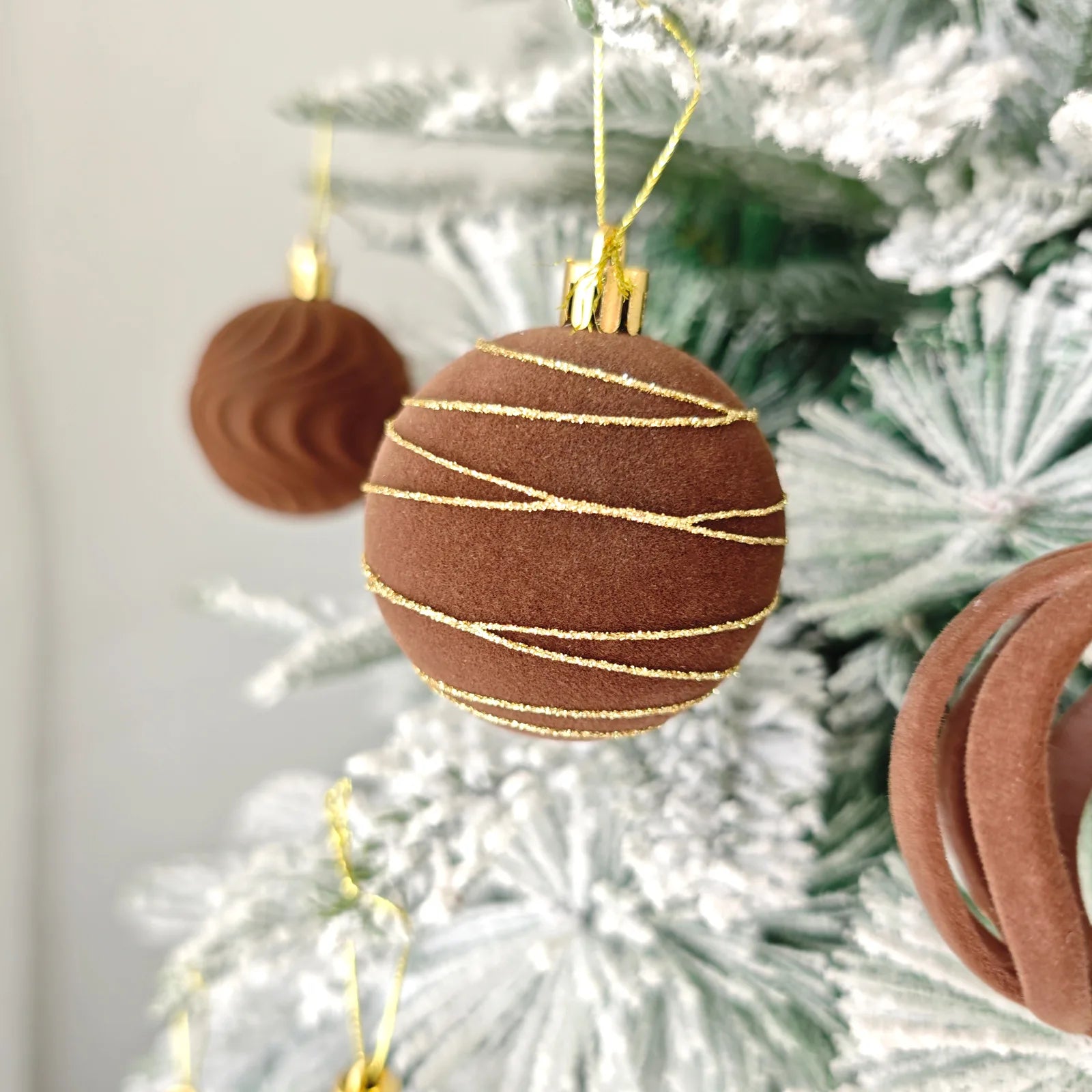 Assorted Elegant Christmas Velvet Balls for Decoration.