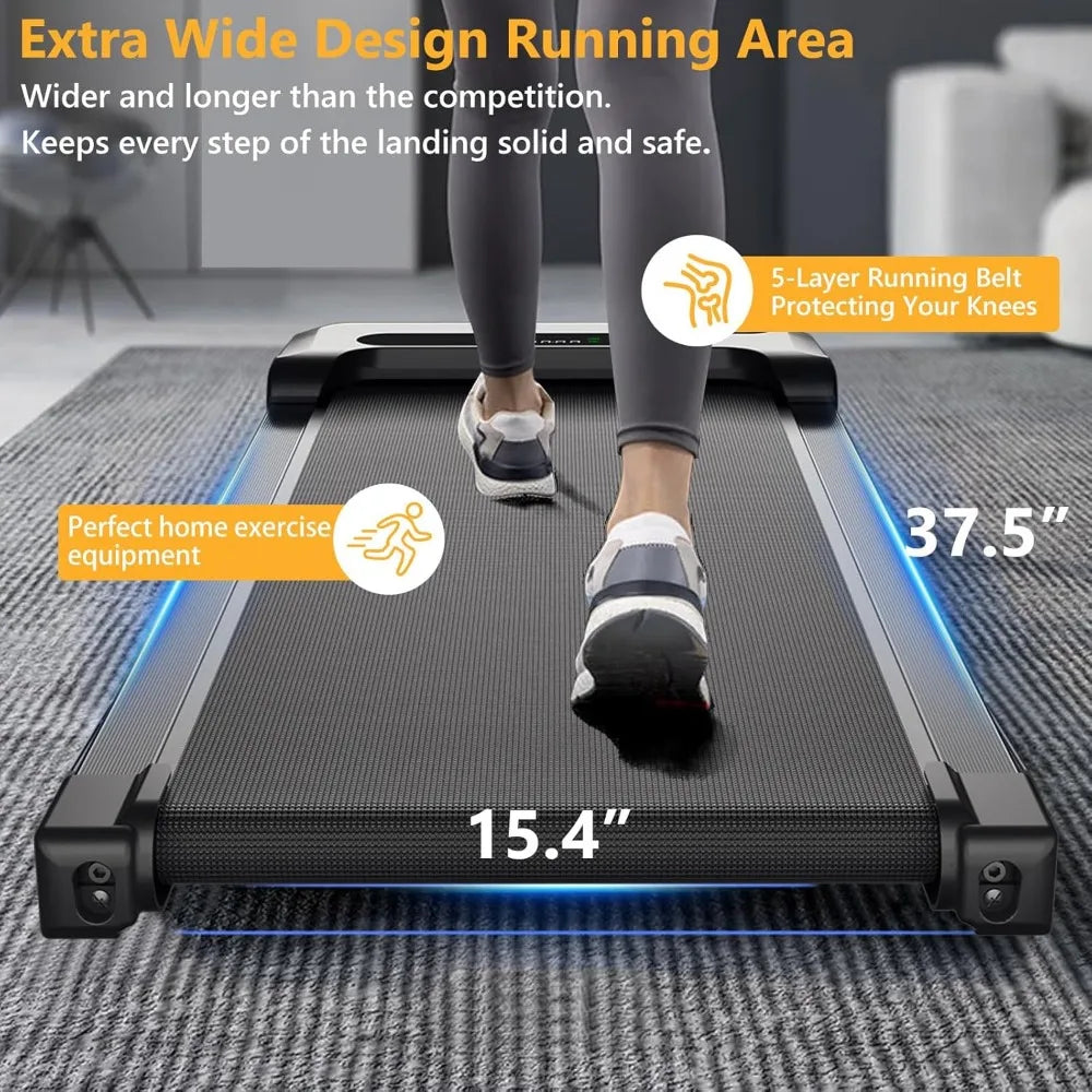 Portable Walking Pad with Incline, 4 in 1 Under Desk Treadmill for Walking and Jogging, with Remote Control.
