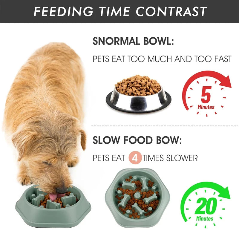 Slow Feeder Dog Bowl. Anti-choking Puppy Food Bowl. Anti-slip Pet Slow Eating Dog Dishes. Puzzle Feeders for Dogs. Small/ Medium size.