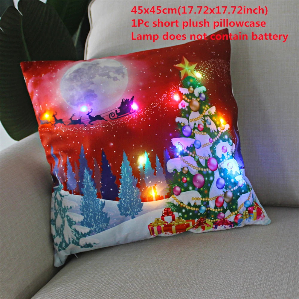 LED cushion cover, Christmas- themed . 45x45cm.