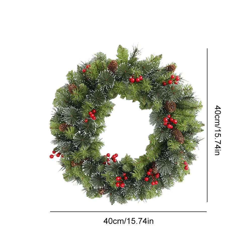 Red Christmas Wreath, PVC, Artificial Greenery.