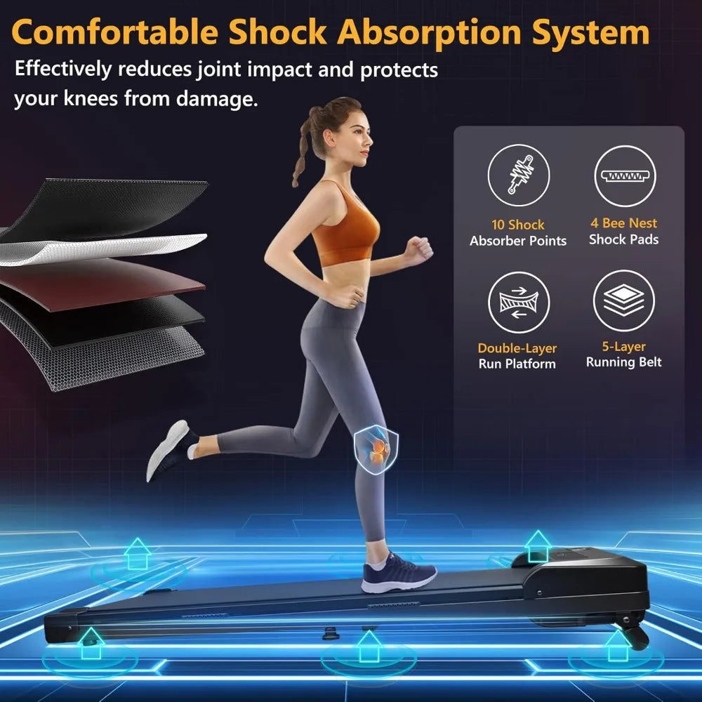 Portable Walking Pad with Incline, 4 in 1 Under Desk Treadmill for Walking and Jogging, with Remote Control.