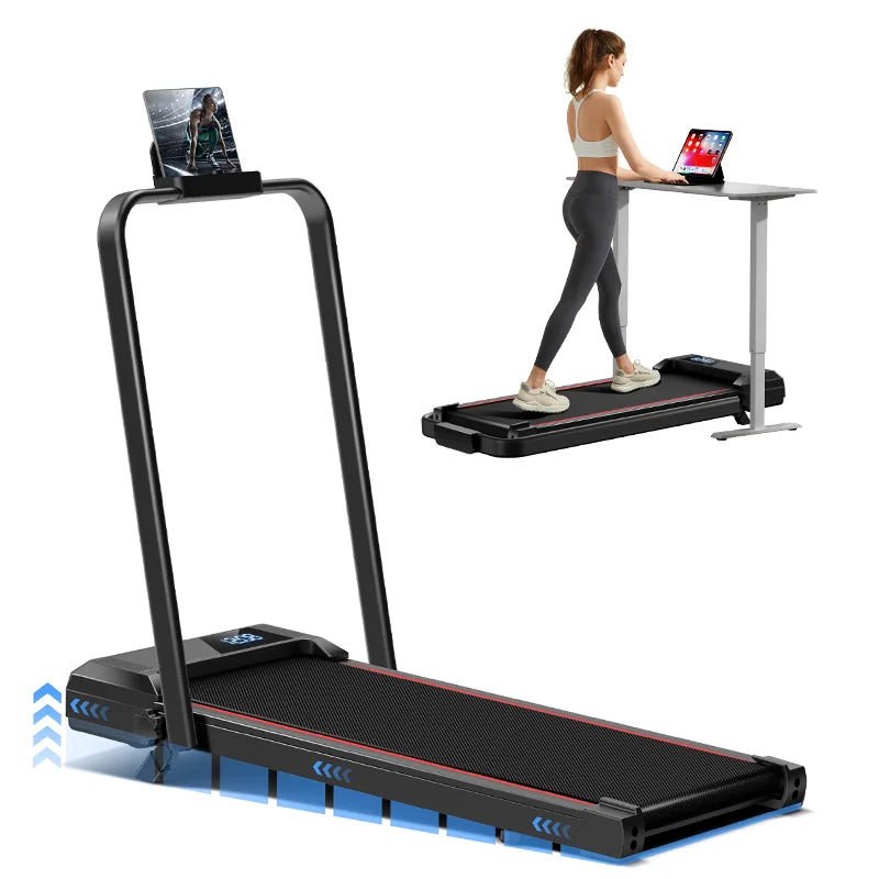 Walking Pad Treadmill: Incline, Under-Desk, Diamond Belt, Lightweight, LED Display.