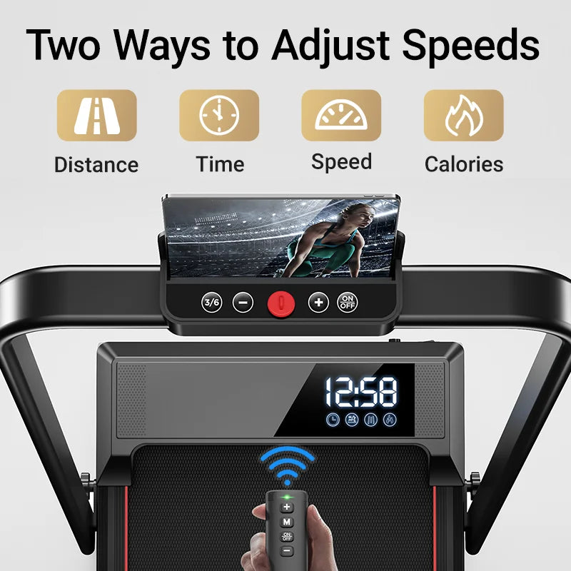 Walking Pad Treadmill: Incline, Under-Desk, Diamond Belt, Lightweight, LED Display.