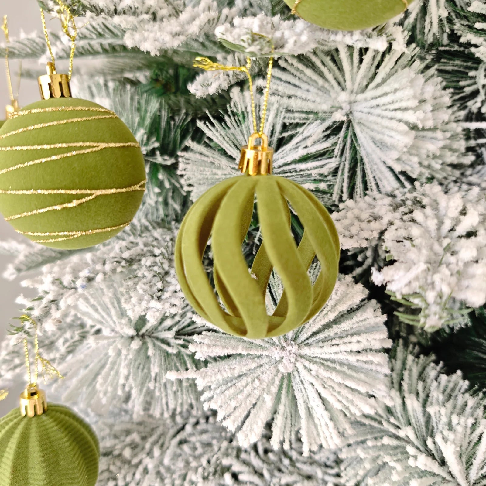 Assorted Elegant Christmas Velvet Balls for Decoration.