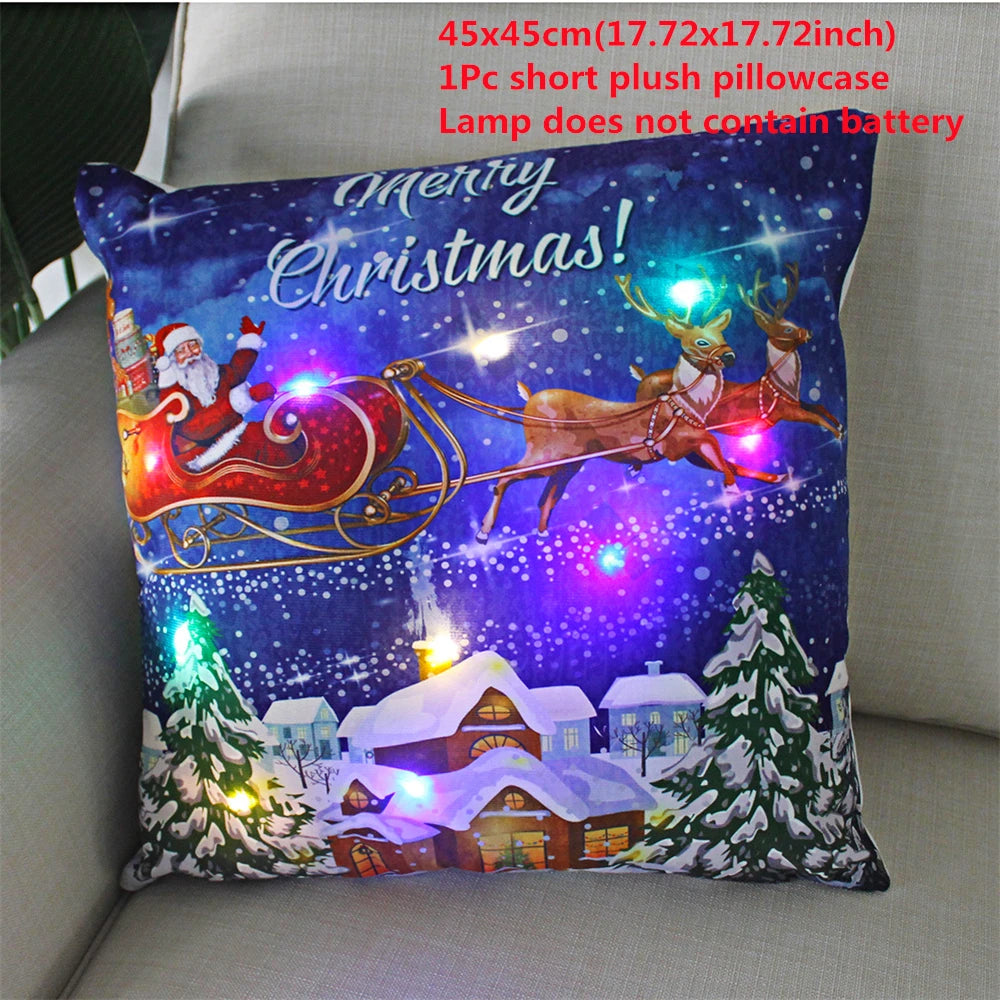 LED cushion cover, Christmas- themed . 45x45cm.