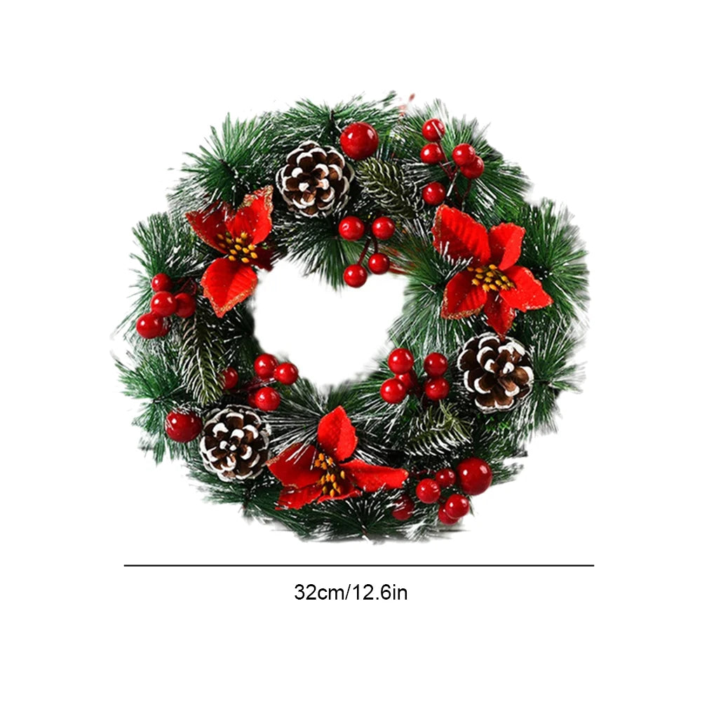 Red Christmas Wreath, PVC, Artificial Greenery.