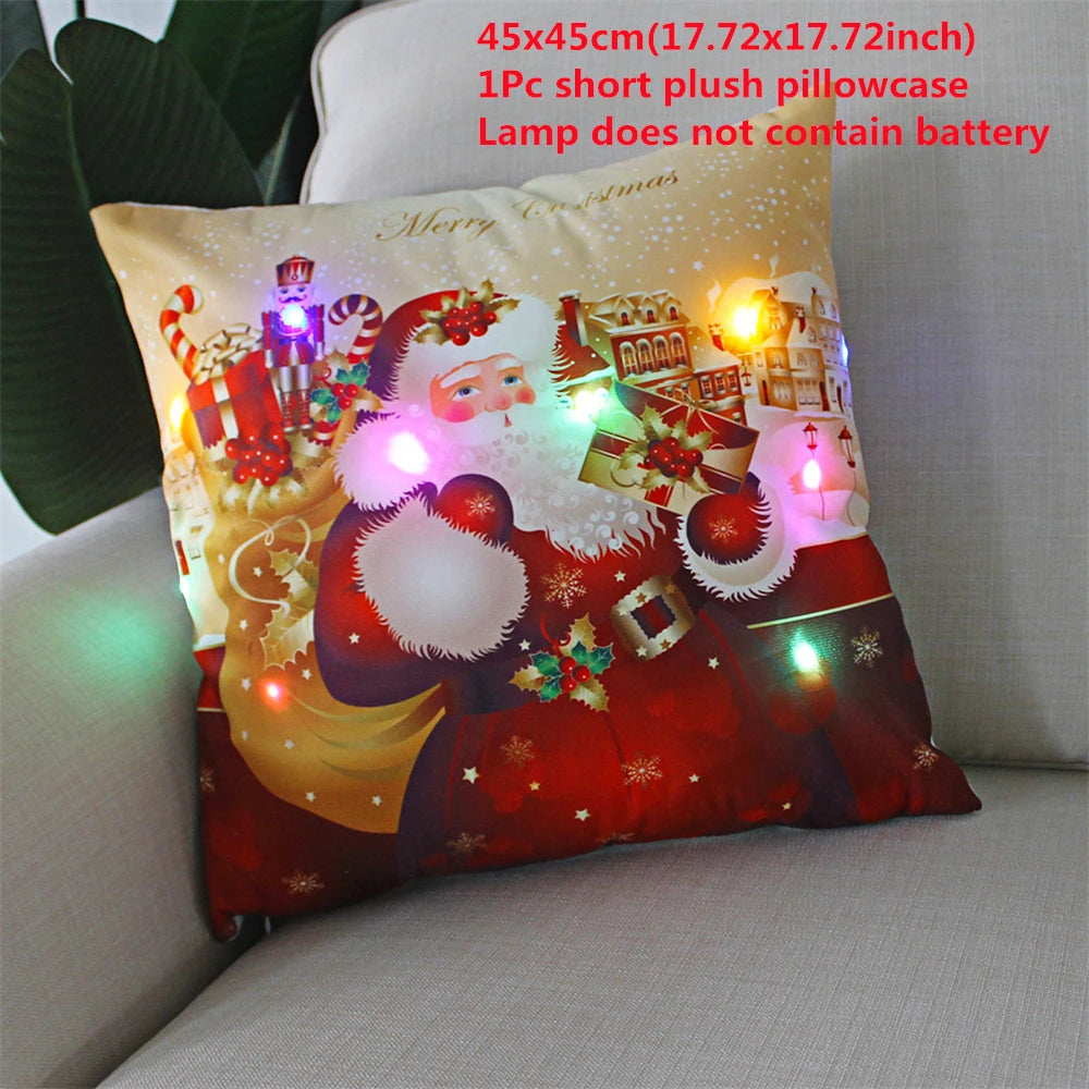 LED cushion cover, Christmas- themed . 45x45cm.