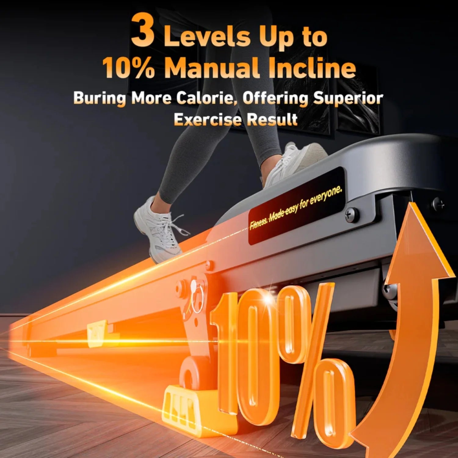 Portable Incline Walking Pad - 330lb Capacity, 2.5HP Treadmill with LED Display & Remote Control.