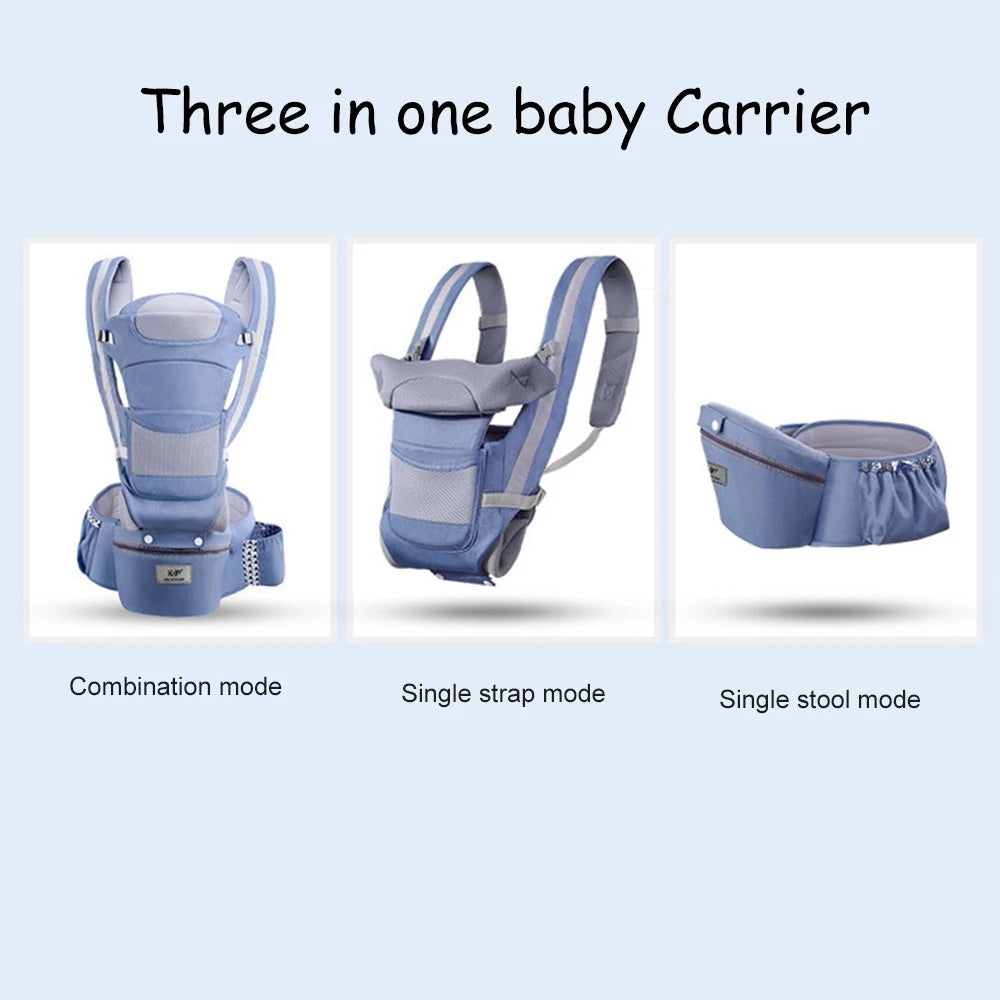 Newborn Ergonomic Baby Carrier Backpack, with Hip-seat Carrier, Front Facing, and Ergonomic Kangaroo Baby Wrap Sling.