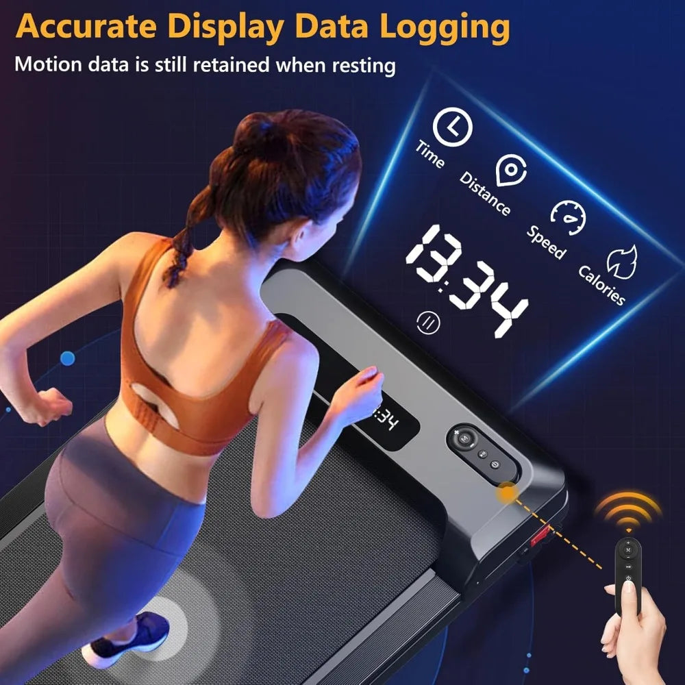 Portable Walking Pad with Incline, 4 in 1 Under Desk Treadmill for Walking and Jogging, with Remote Control.