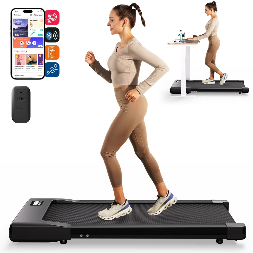 Walking Pad Under Desk Treadmill 2 in 1 Portable Treadmill with Remote Control LED Display.