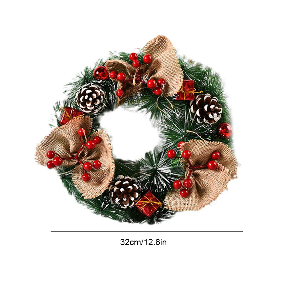 Red Christmas Wreath, PVC, Artificial Greenery.