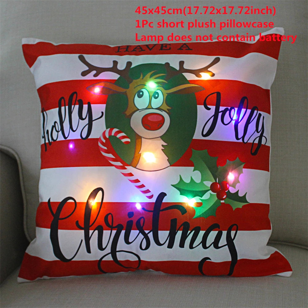 LED cushion cover, Christmas- themed . 45x45cm.
