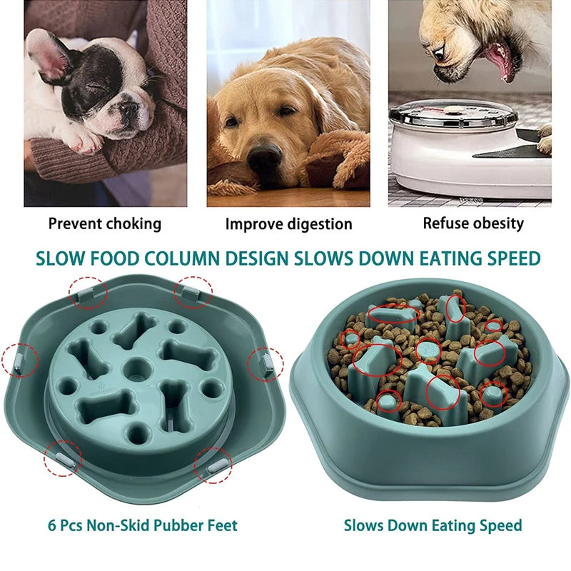 Slow Feeder Dog Bowl. Anti-choking Puppy Food Bowl. Anti-slip Pet Slow Eating Dog Dishes. Puzzle Feeders for Dogs. Small/ Medium size.