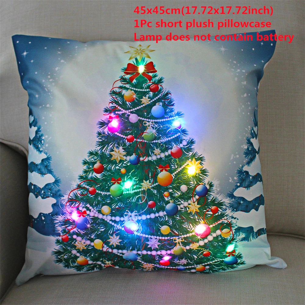 LED cushion cover, Christmas- themed . 45x45cm.