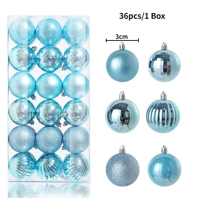 Blue Artificial Flowers Christmas Tree Decoration: Glitter Star Light, Berries, Snowflakes and Bow.