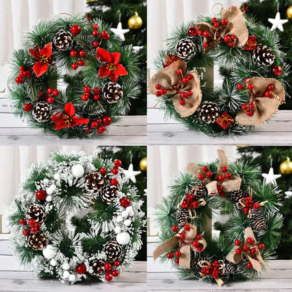 Red Christmas Wreath, PVC, Artificial Greenery.