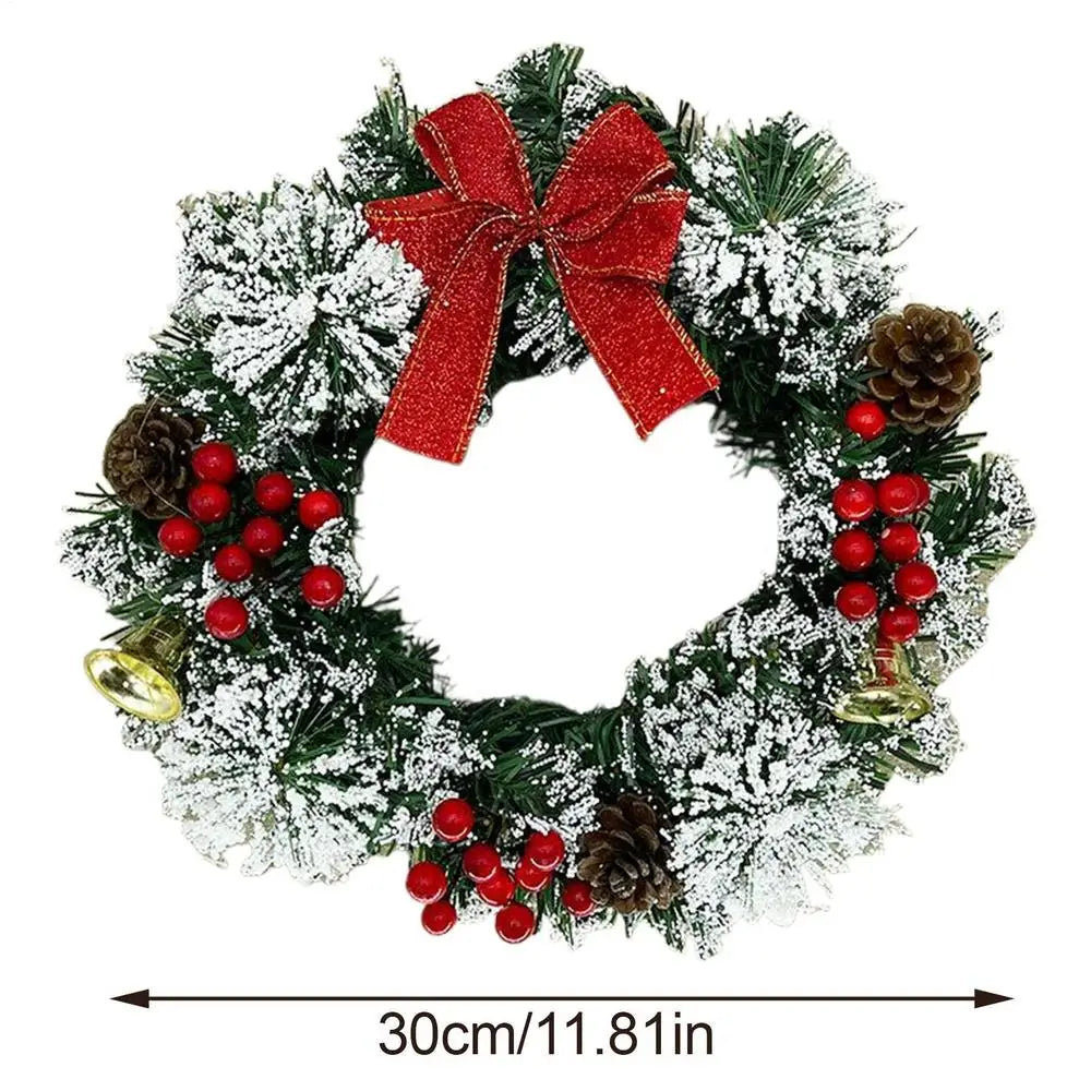 Christmas Wreath with Berries, Bow Bells Artificial Greenery.