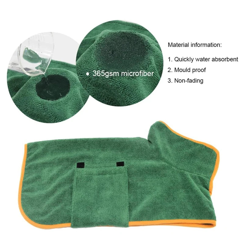 Adjustable Pet Towel For Large, Medium, Small Dogs, Cat Microfiber and Absorbent Beach Towel.