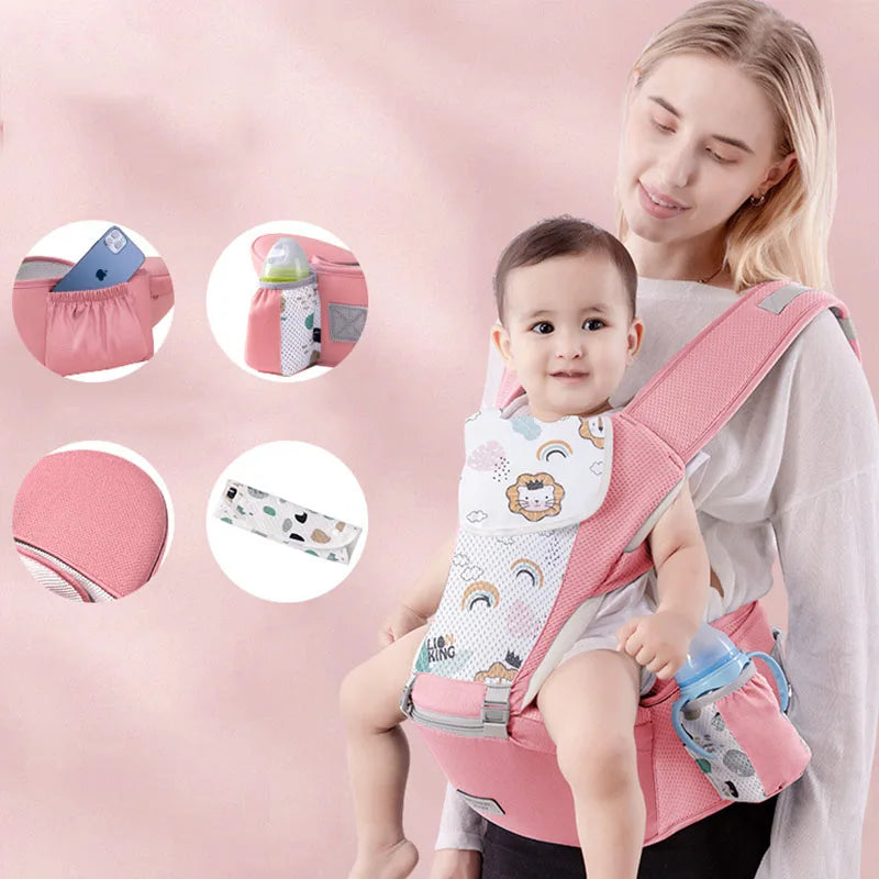 Newborn Ergonomic Baby Carrier Backpack, with Hip-seat Carrier, Front Facing, and Ergonomic Kangaroo Baby Wrap Sling.