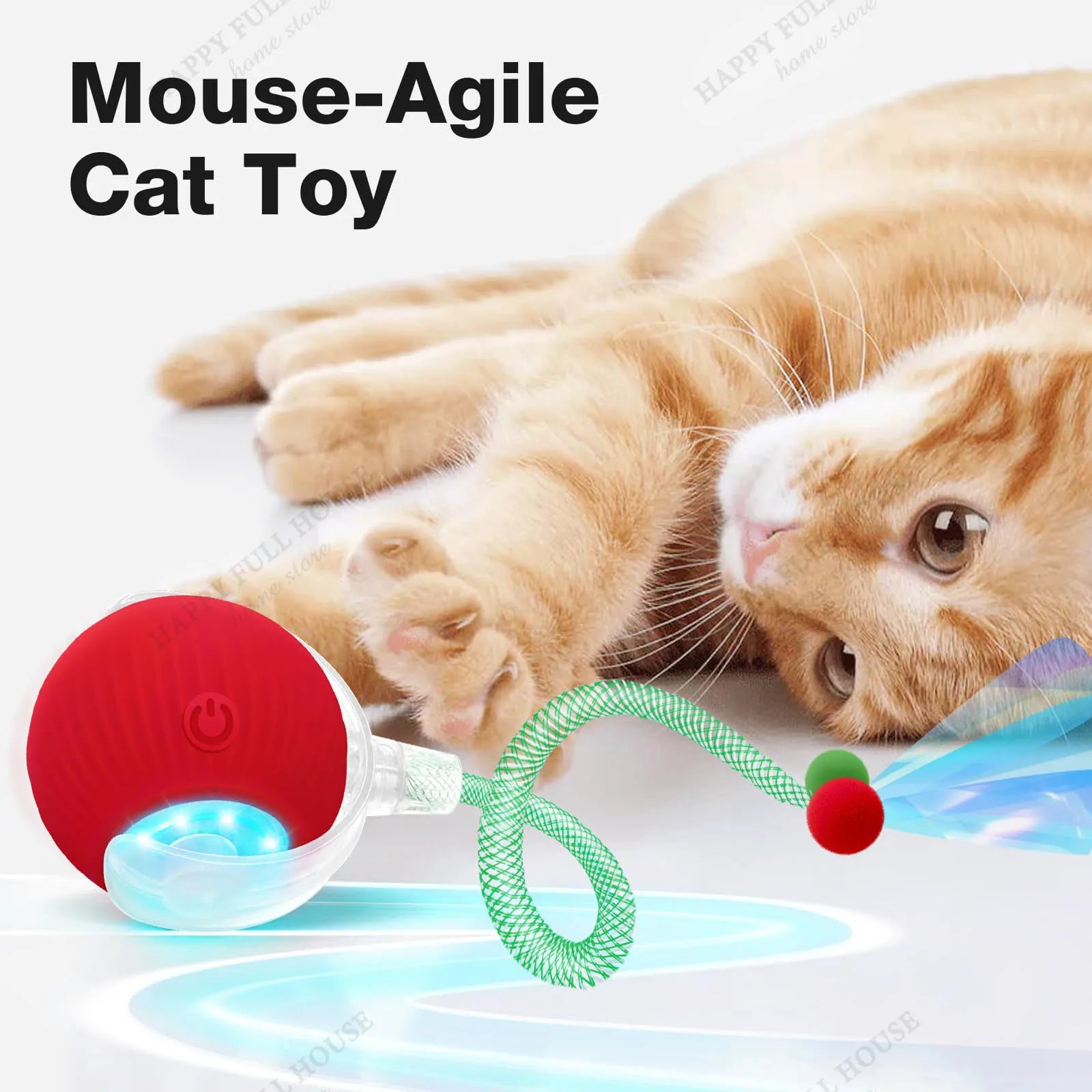 Cat Toys. Interactive with 3 Play Modes, Automatic Cat Toys, Electric Moving Ball for Indoor Bored Kitten & Adult Cats.