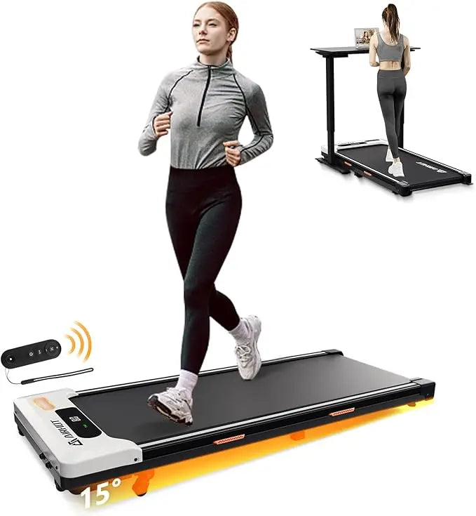 Portable Walking Pad with Incline, 4 in 1 Under Desk Treadmill for Walking and Jogging, with Remote Control.