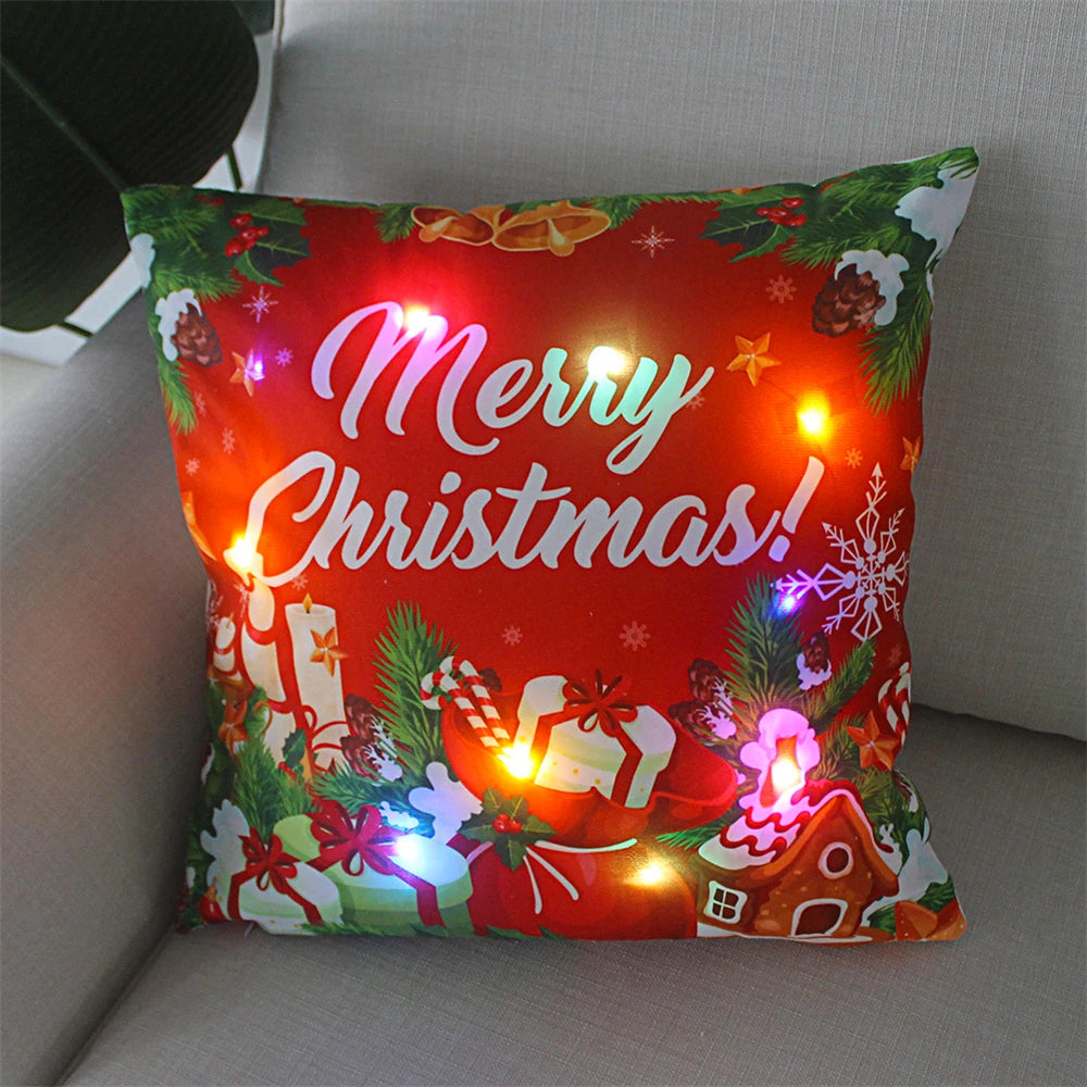 LED cushion cover, Christmas- themed . 45x45cm.