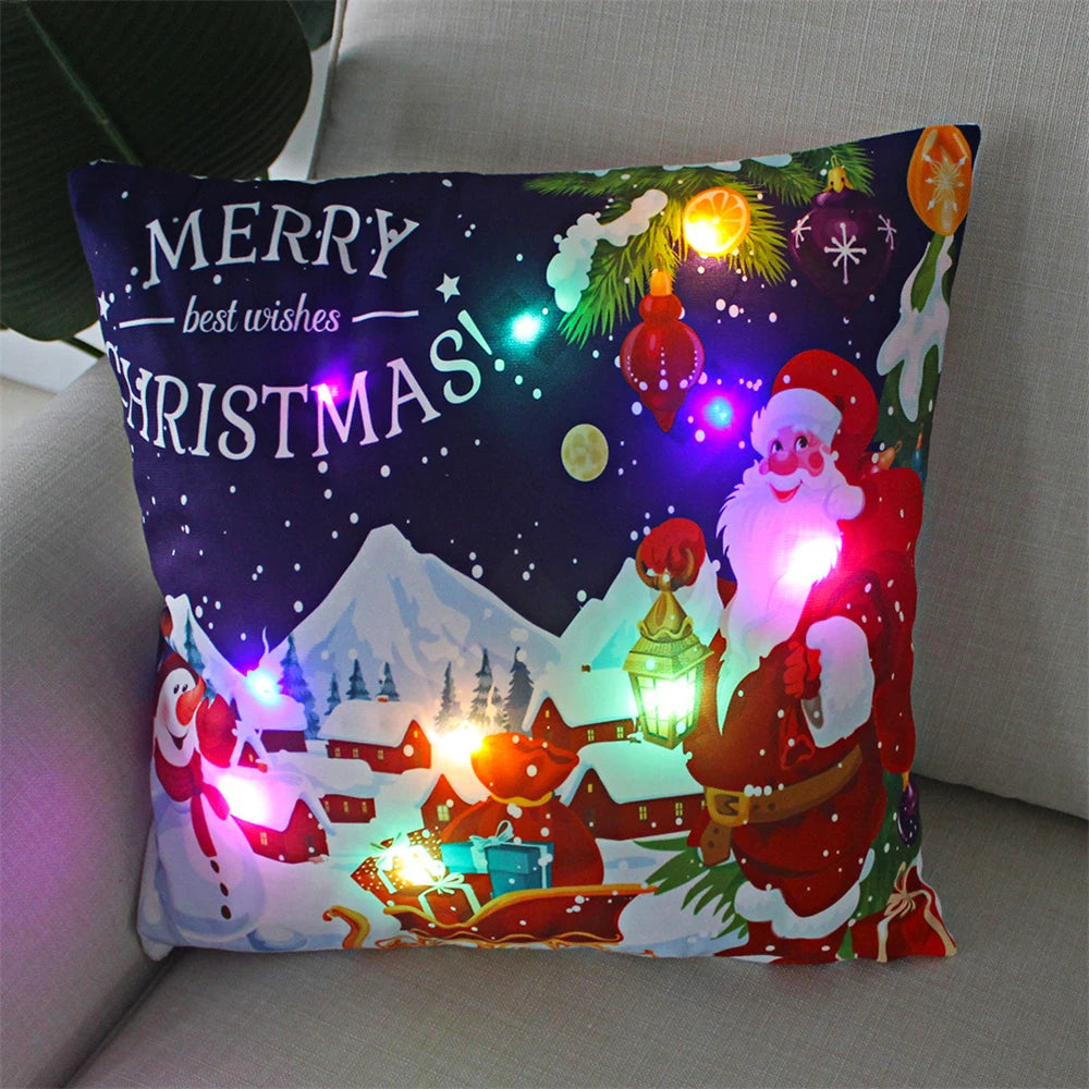LED cushion cover, Christmas- themed . 45x45cm.