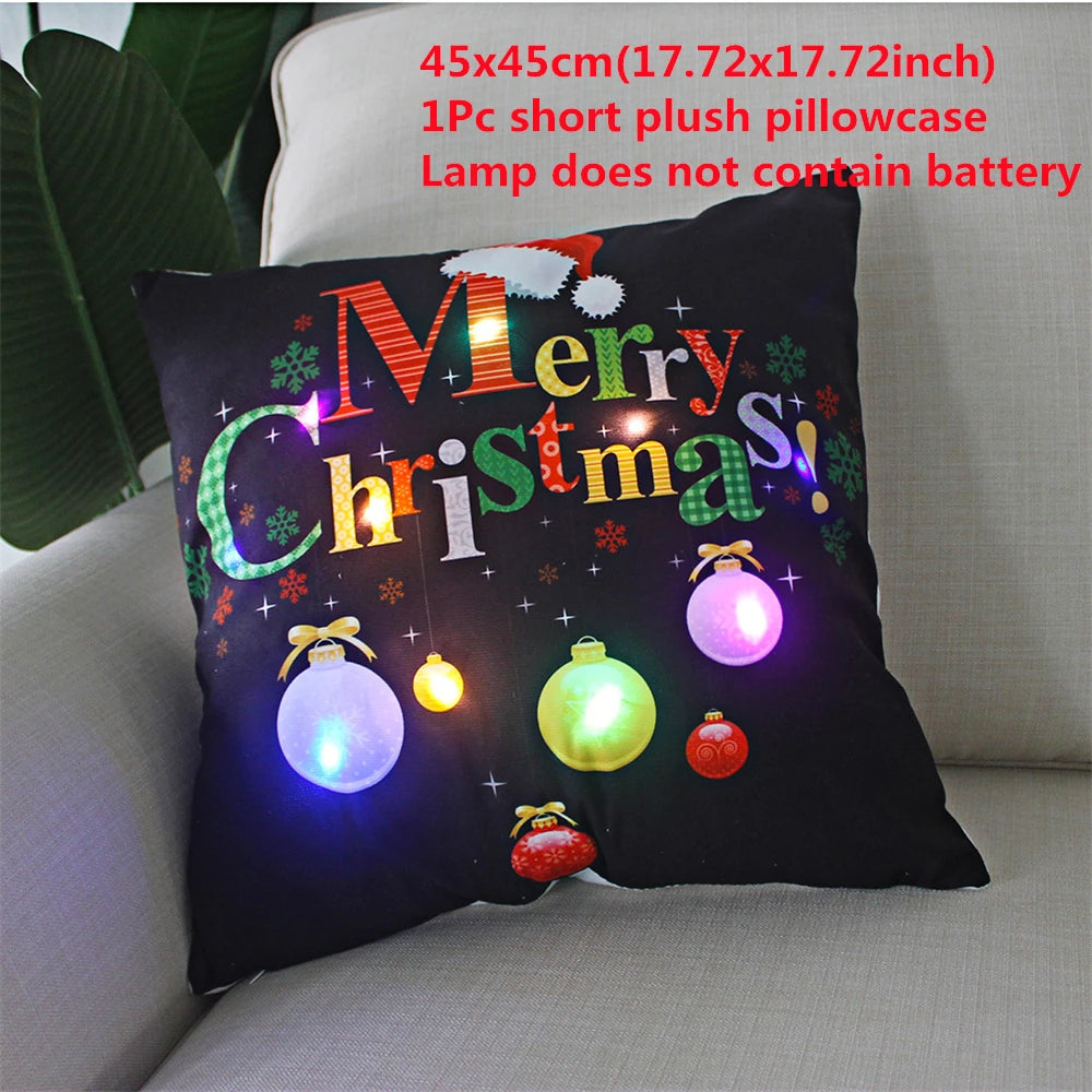 LED cushion cover, Christmas- themed . 45x45cm.